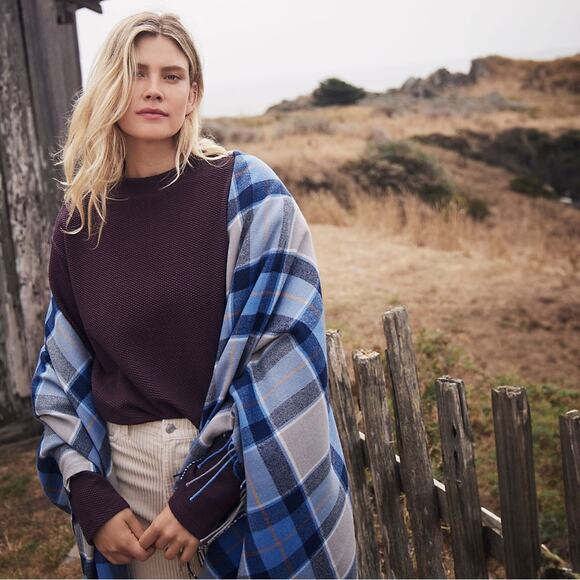 Lands End  Long Sleeve Textured Pique Funnel Neck Tunic Black Currant Size Small - Picture 1 of 9